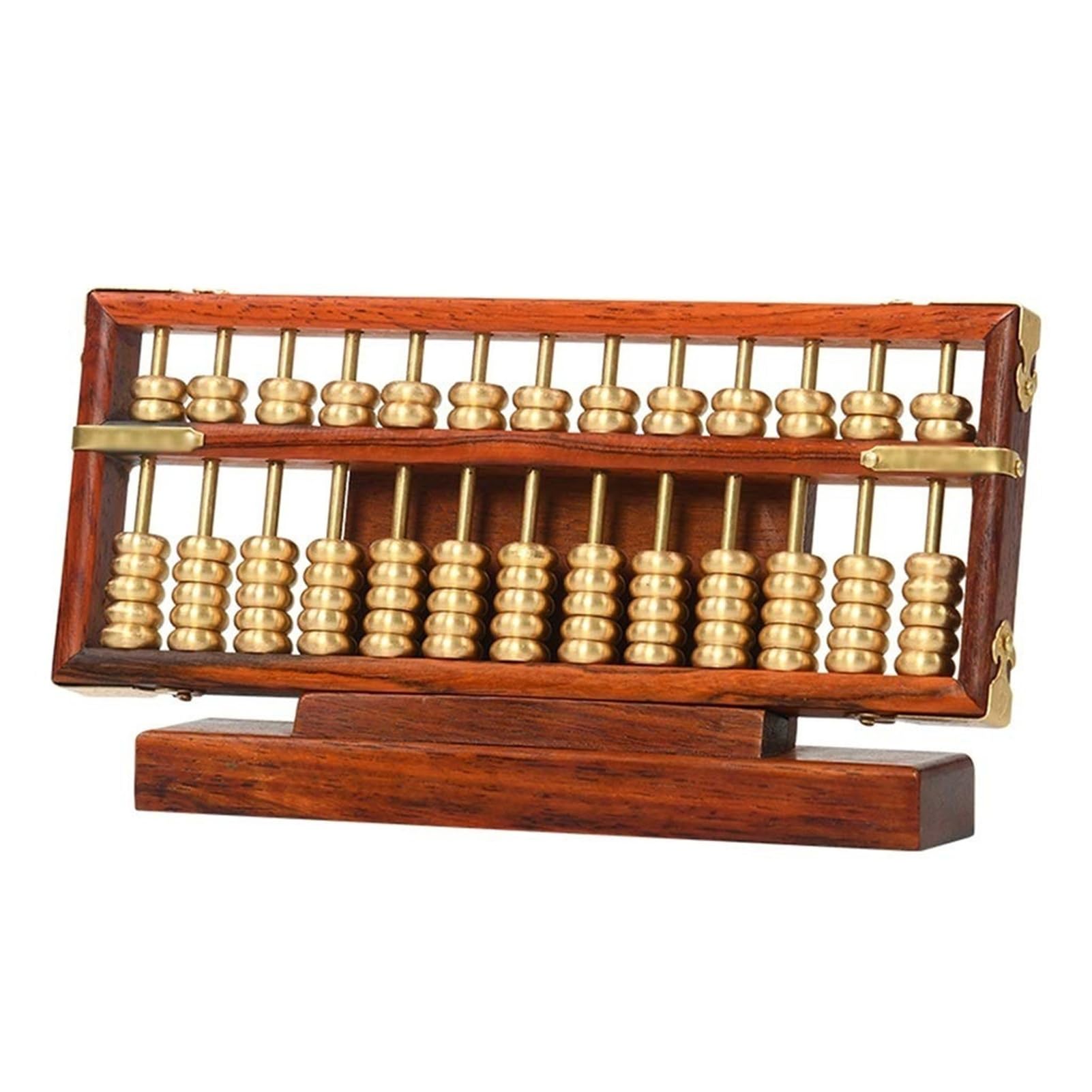 Copper Beads Abacus - Metal Art Home Decoration with Base, Mini Size for Small Spaces, Unique Decorative Piece for Living Room or Office