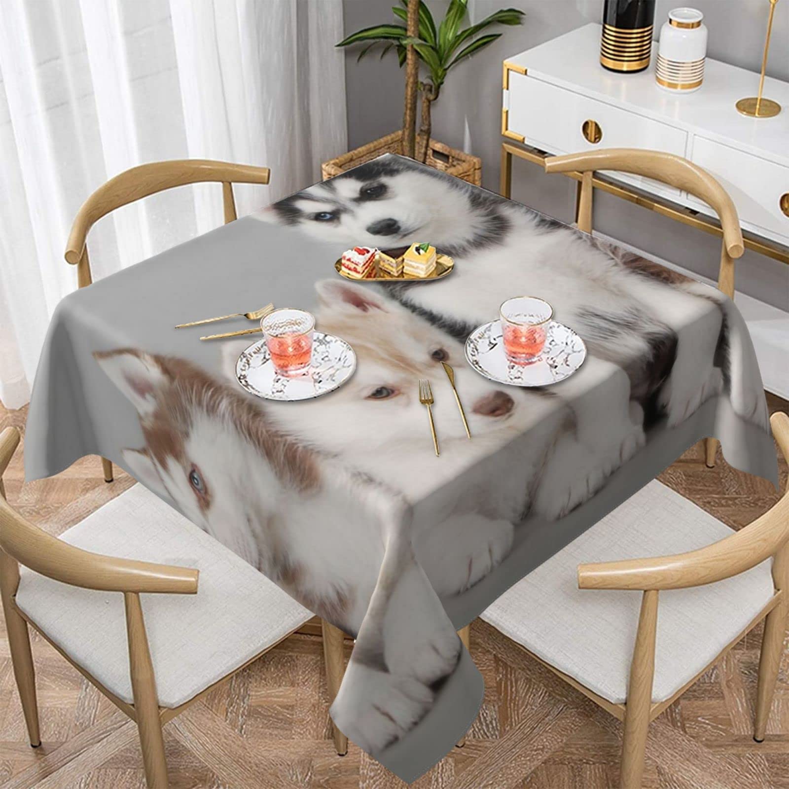 Nappe imprimée husky pour pique-nique en plein air et décoration de table de jardin
