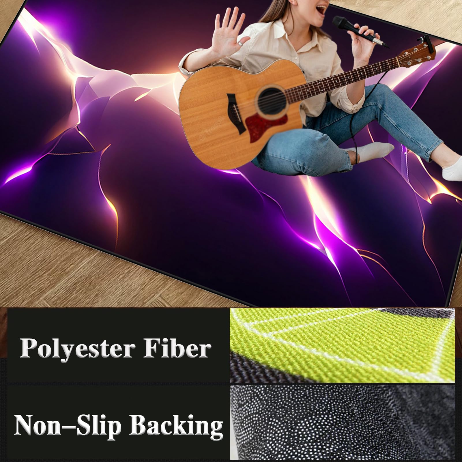 Tappetino per Batteria Acustica, Tappeti per Tamburi Elettronico, Drum Tappeto Insonorizzato per Batterie Elettroniche 200 x 170 cm