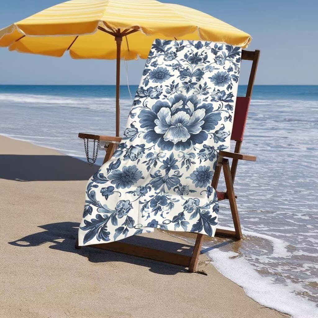 Toalla de Playa Grande 220x100cm/35x70cm, Juego de 2 Toalla Microfibra XXL de Antiarena, Toallas Playa Suave Ligera, Absorbente Secado Rápido, Beach Towel Viaje Yoga, Regalo Mujer Hombre (Beige) C-46