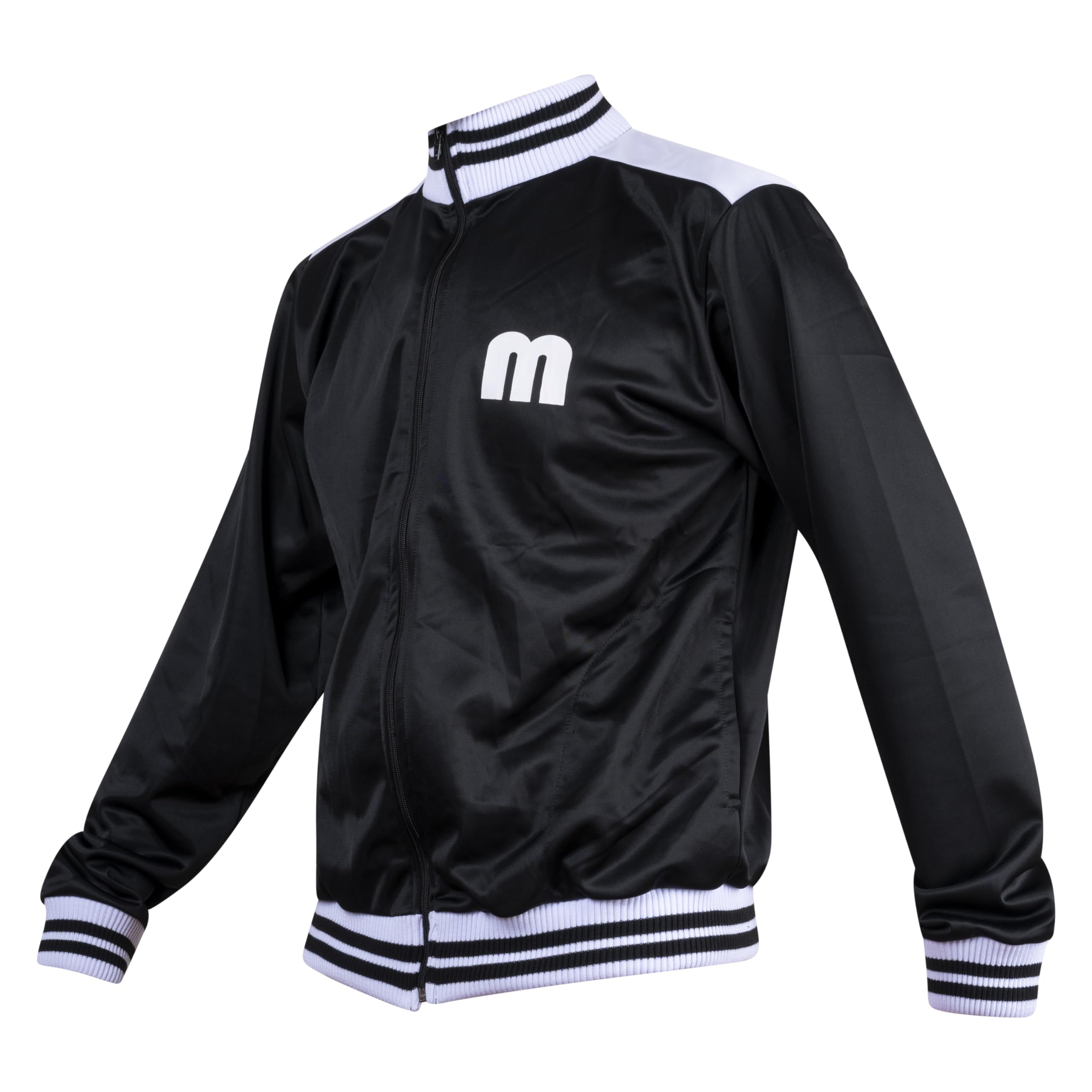 JL Sport Marley Tribute Giacca da Calcio Jamaica Reggae Polsini a Coste con Zip Nera