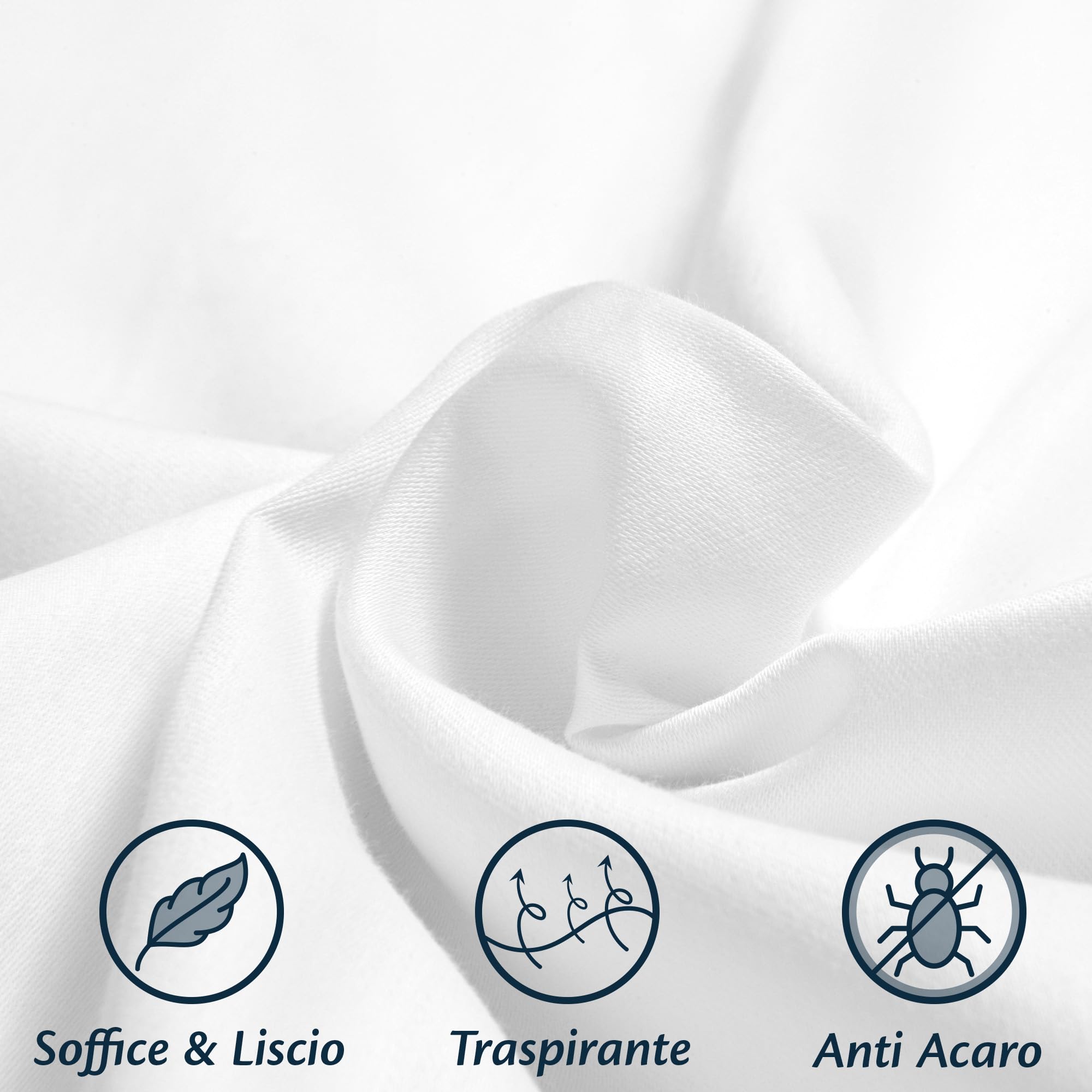 Flowen Federe Cuscini Letto Matrimoniale e Singolo 40x80 Set 2 Copricuscini 100% Cotone Effetto Seta Tessuto Morbido Anallergico Antiacaro Traspirante Coppia Fodere Rettangolari Lavabili in Lavatrice