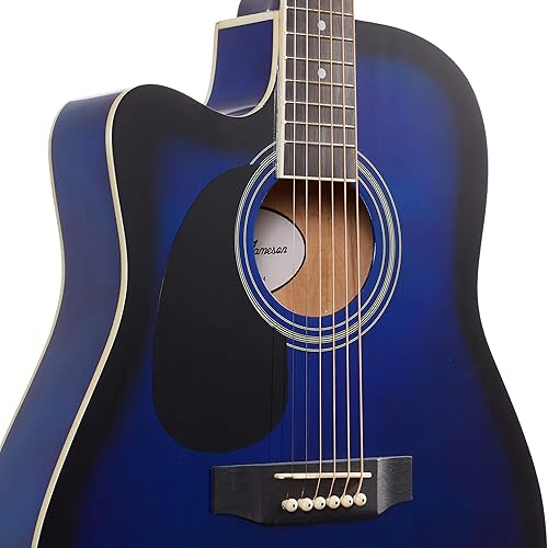 Miniatura 4 de Jameson Guitars - Guitarra eléctrica acústica de tamaño completo con funda y púas