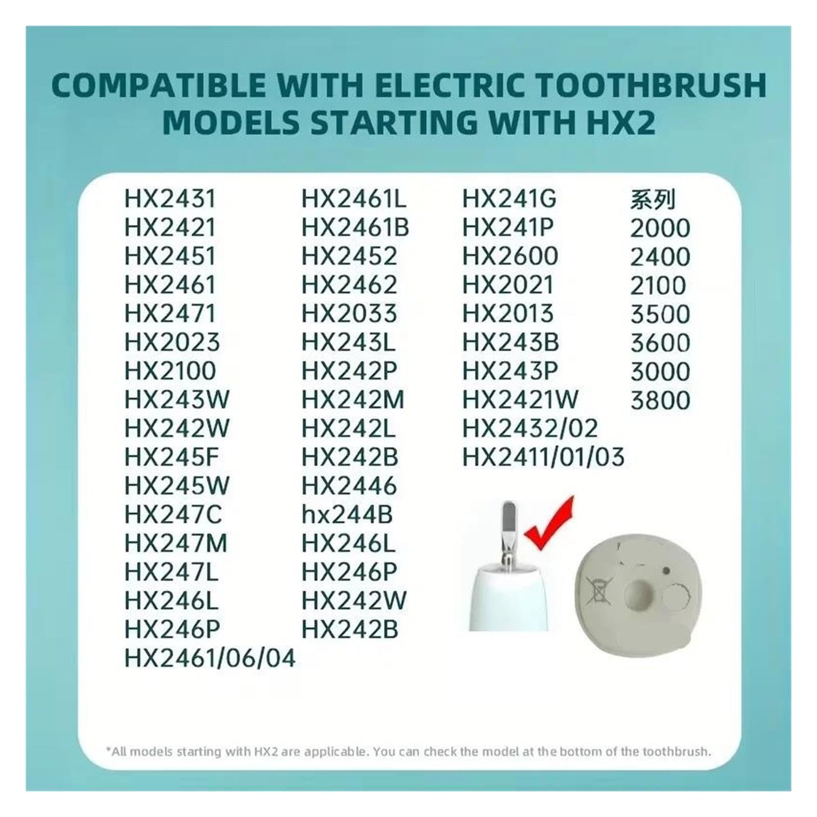 Testine Ricambio, Compatibile Con Philips, HX2021 HX2421 HX2431