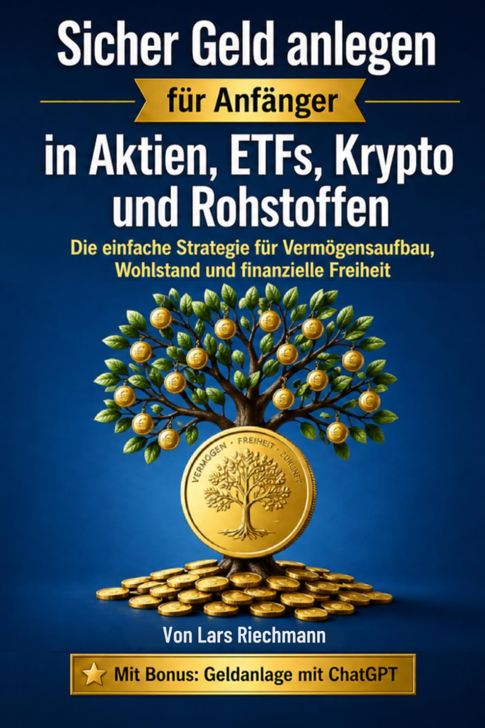 Sicher Geld anlegen in Aktien, ETFs, Krypto und Rohstoffen: Die einfache Strategie für Vermögensaufbau, Wohlstand und finanzielle Freiheit
