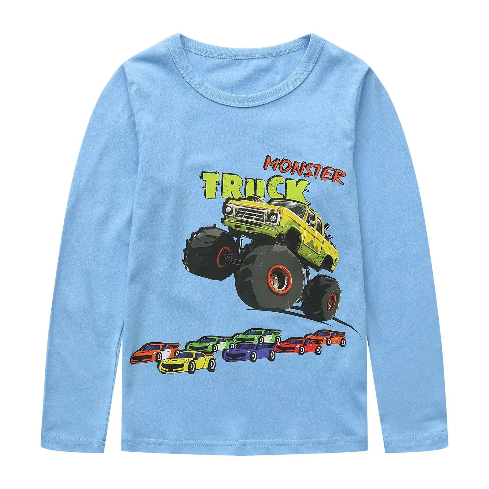 Jungen-T-Shirts für Kinder, langärmelig, Baumwolle, Multipack, Dinosaurier-T-Shirts, Rundhalsausschnitt, 3 Stück, lässig, Herbst, Schule, Spielkleidung