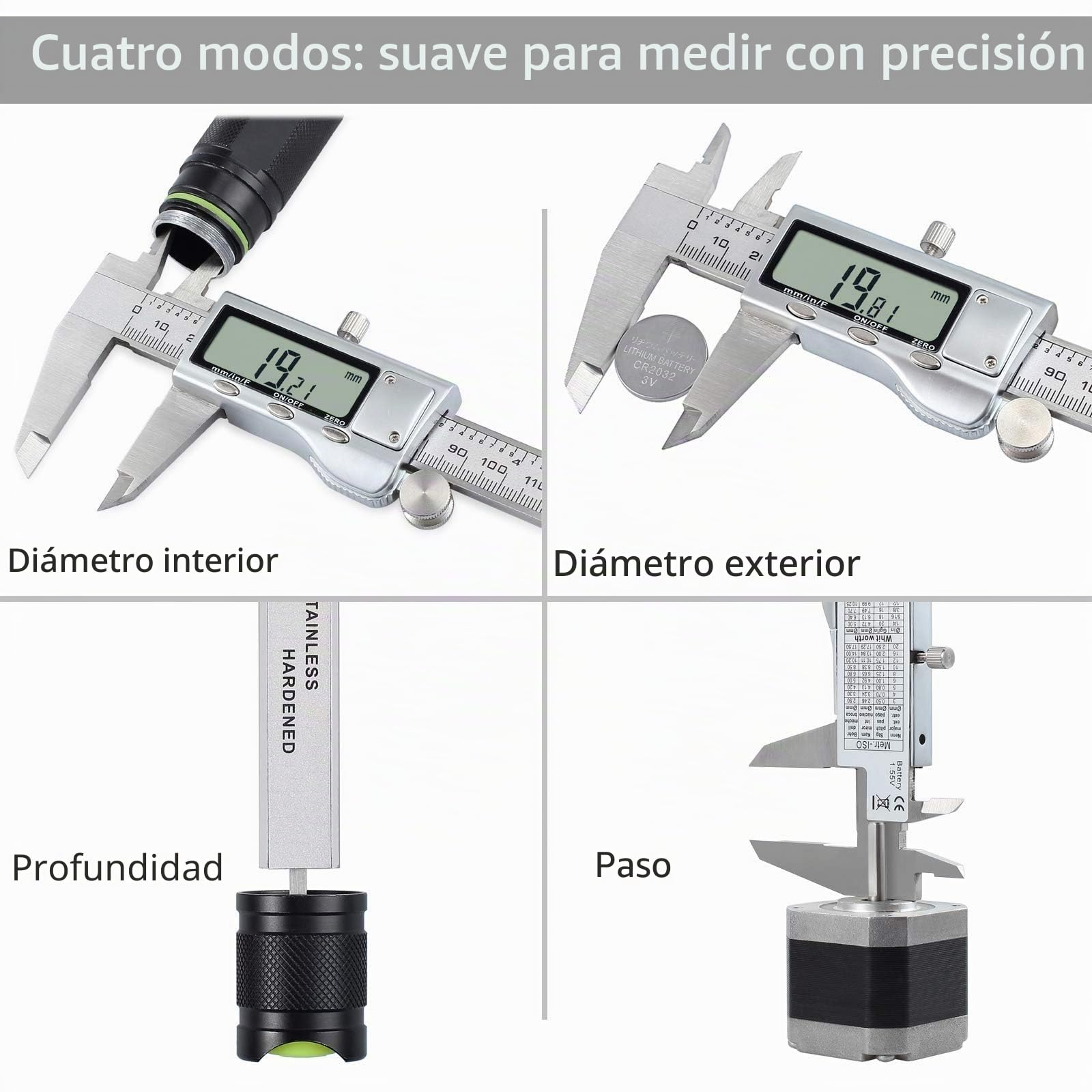 Proster Calibre Digital Pie de Rey 0-150mm 6 Pulgadas Calibrador Electrónico Acero Inoxidable