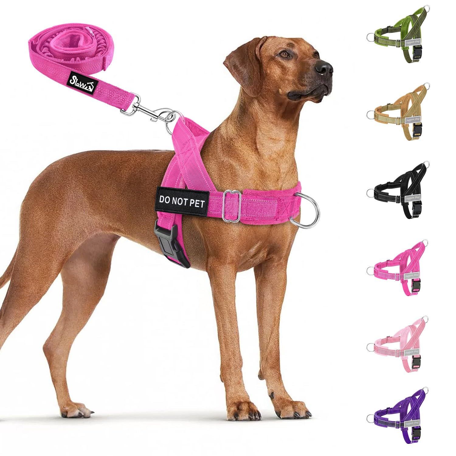Nasjac 5.7ft Dog Chest Harness with Lead Set, Anti Pull Dog Lead, Padded Soft Handle Reflective Adjustable Easy Control Pet Vest Leash for Training and Walking Dog