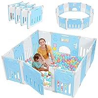 Vista 10 de Corralito para bebés Dripex, corral plegable de 10 paneles para bebés y niños pequeños, área de juego portátil ajustable, centro de actividades
