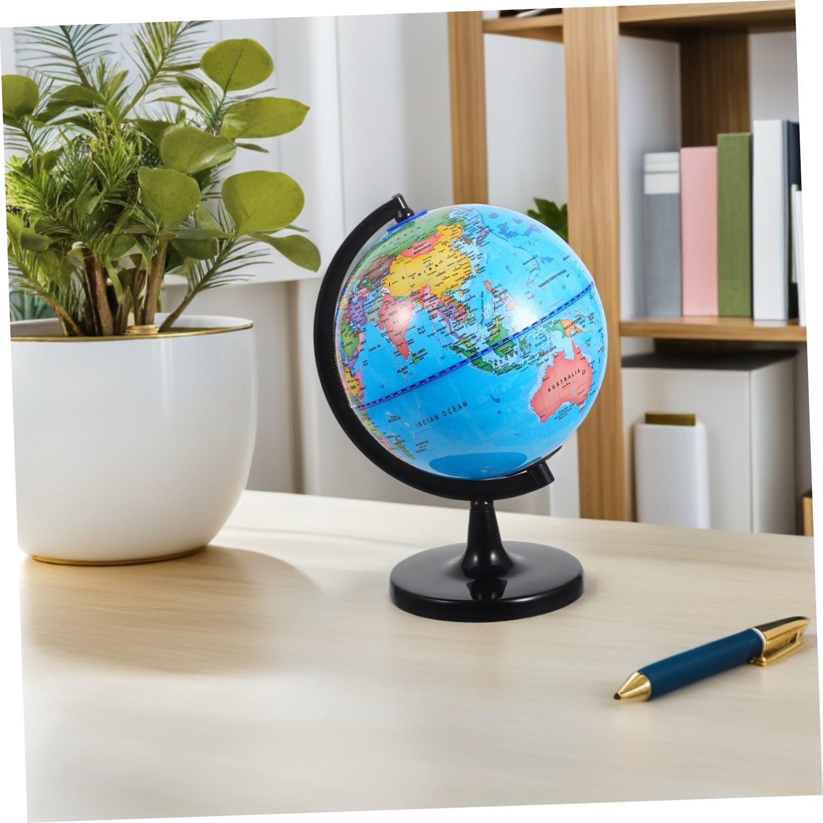 Globo Terráqueo Educativo Infantil con Geográfico Detallado Giratorio Material Resistente y Base Estable para Escritorio Aula y