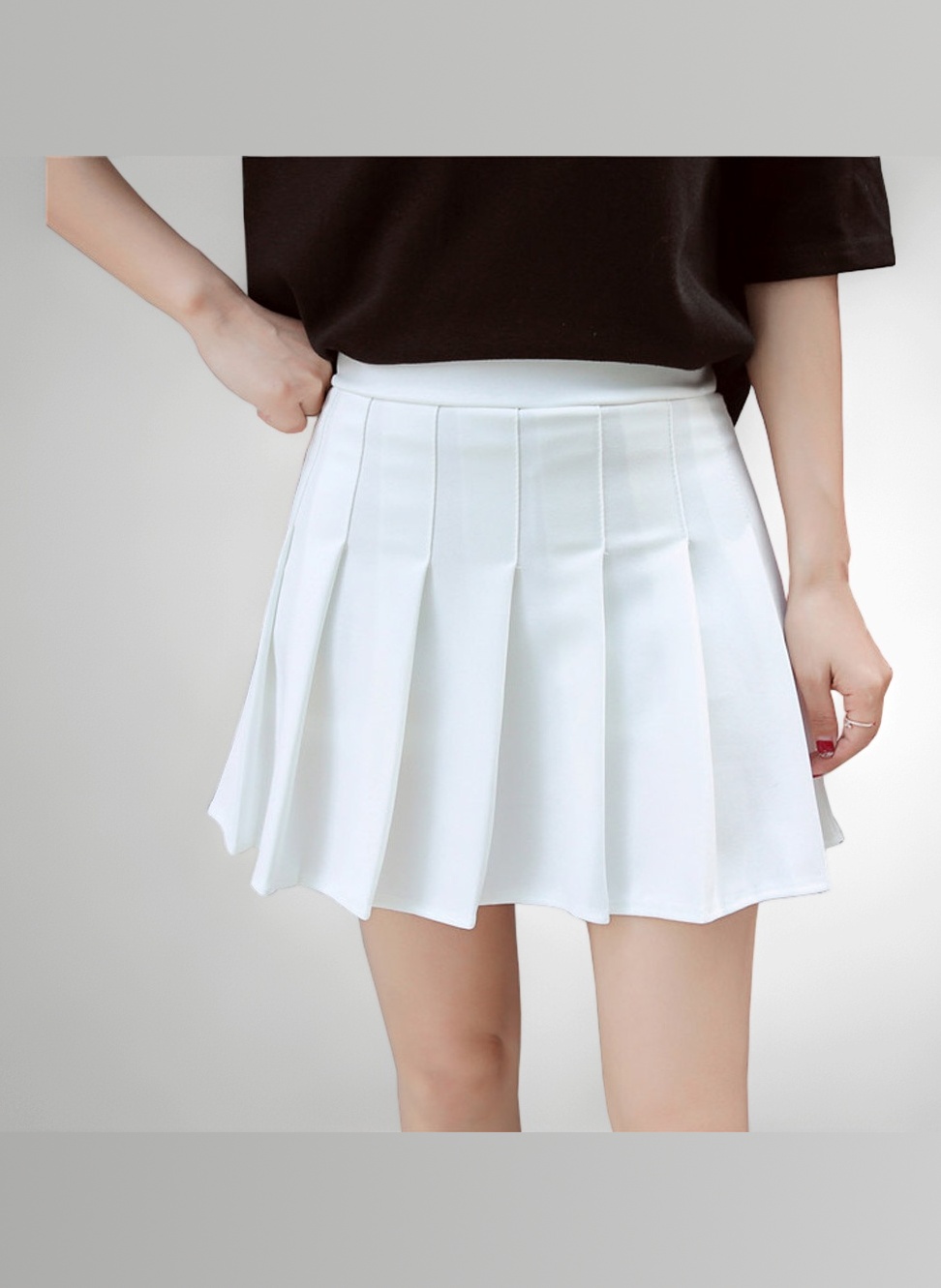 HOEREV Women's Athletic Skirts Stretchy Flared Mini with Shorts, Elastic Waistband with Pockets