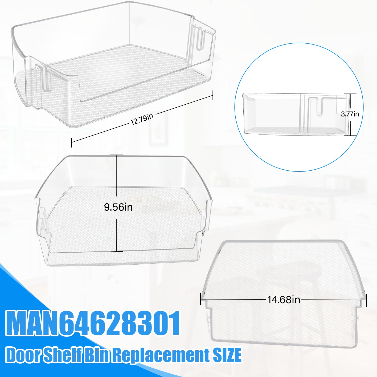 Amazon.com: [2 PACK] UPGRADED MAN64628301 Refrigerator Door Bin