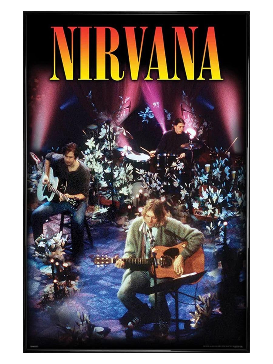 Nirvana Unplugged poster Maxi cadre noir brillant Grindstore pour studio