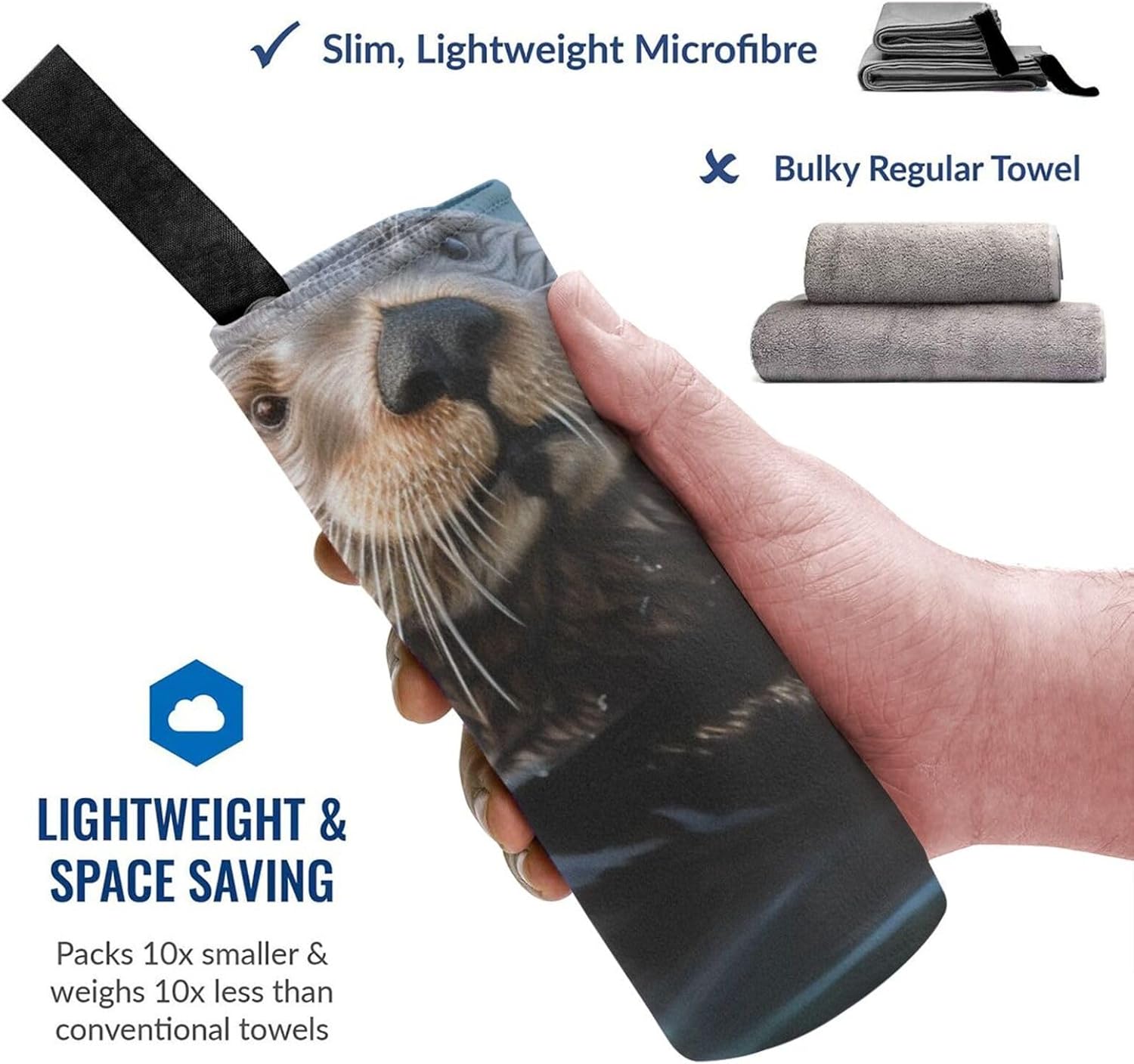 KHiry Microfiber Towel Beach Towels Sea Otter Quick Dry Towel Soft Lightweight Travel Towels Absorbent Large Easy Pack Travel Things Beach Blanket for Gym Sports Swimming