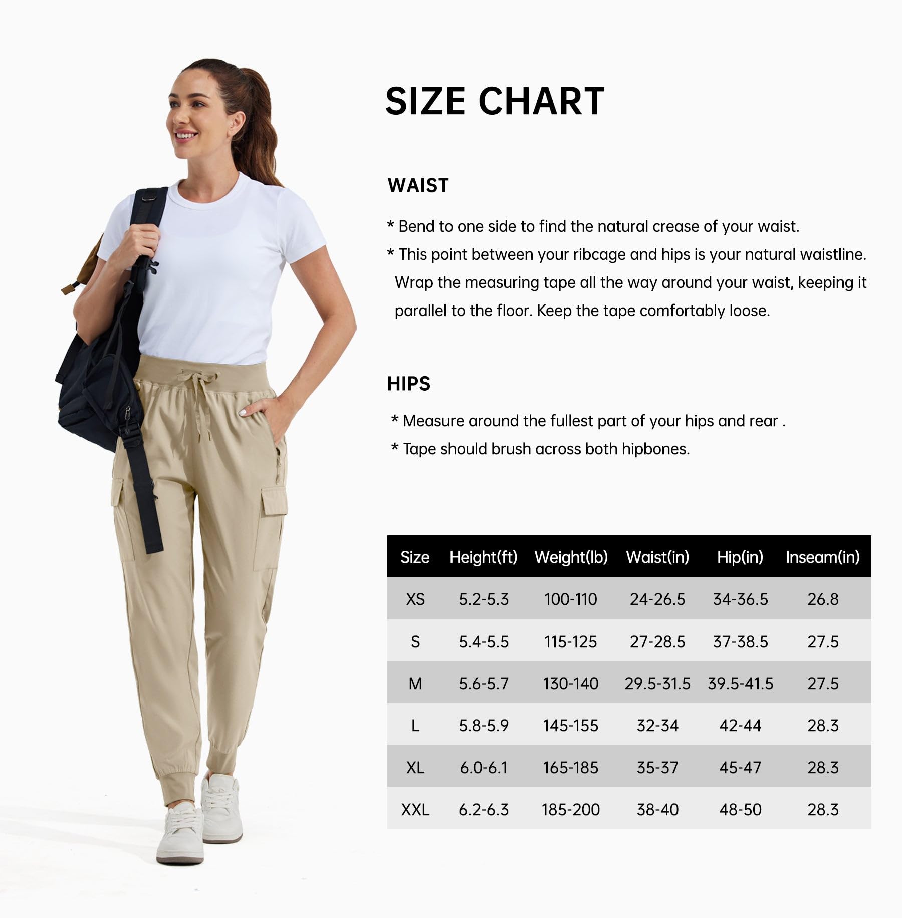 WILLIT Pantalones cargo para mujer, pantalones de senderismo, ligeros, atléticos, para viajes, correr, de secado rápido, para entrenamiento, informales, resistentes al agua