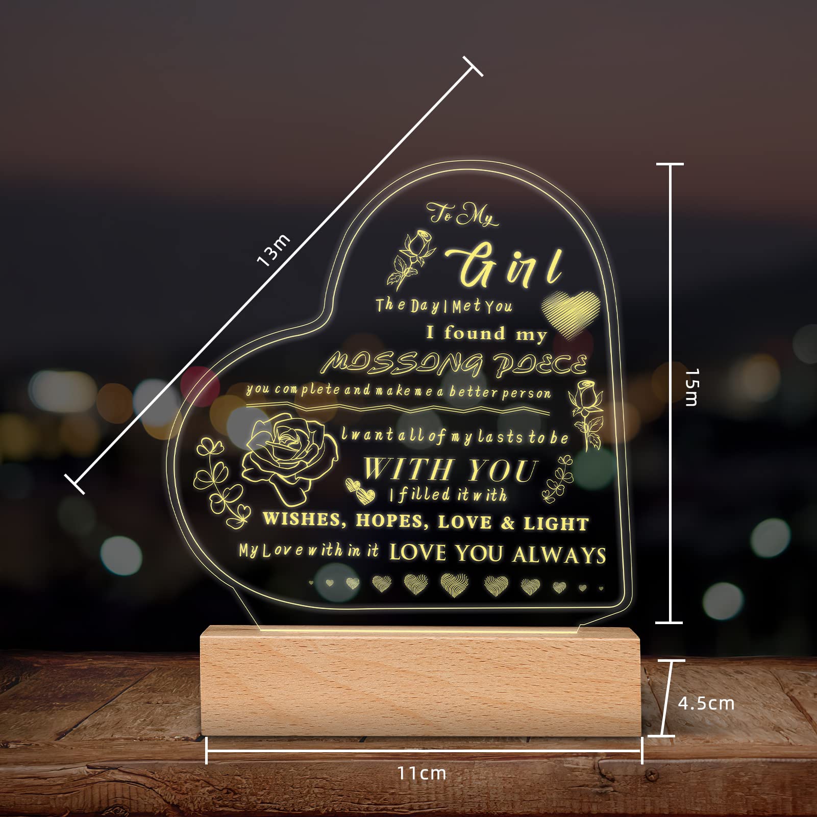 Discount Gift For My Lover On Sale Amazon Romantic Gifts For Girlfriend To My Girlfriend Engraved Night Light I Love You Gifts For Her Cute Girlfriends Anniversary Birthday Gifts For Her From