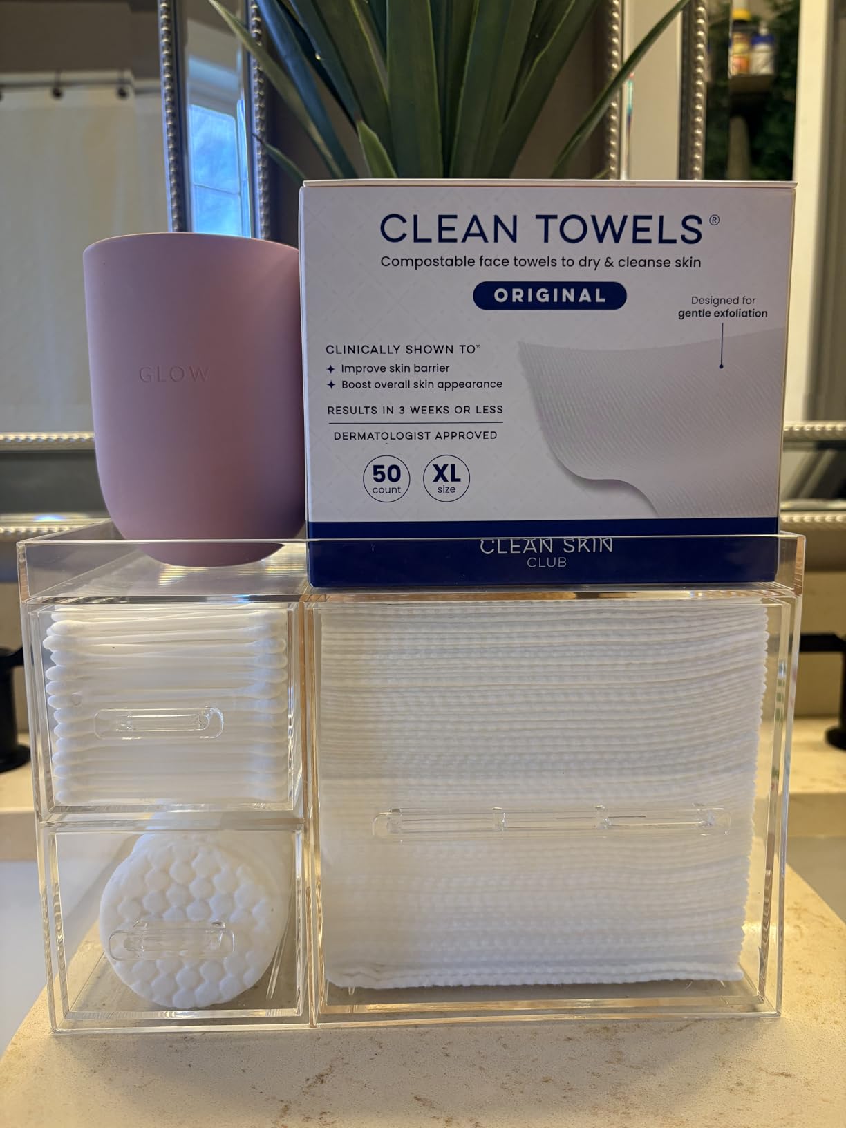 Clean Skin Club Clean Towels XL review customer image disposable face towels for acne-prone skin