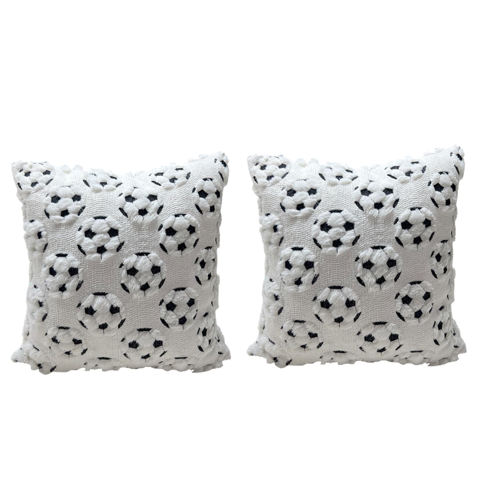 Zxfdsfdbnm Washable Soccer Ball Pattern Quilted Throw Pillow Cover with PVC Flocking Texture and Sturdy Edges Machine Washable Couch Pillow Cover