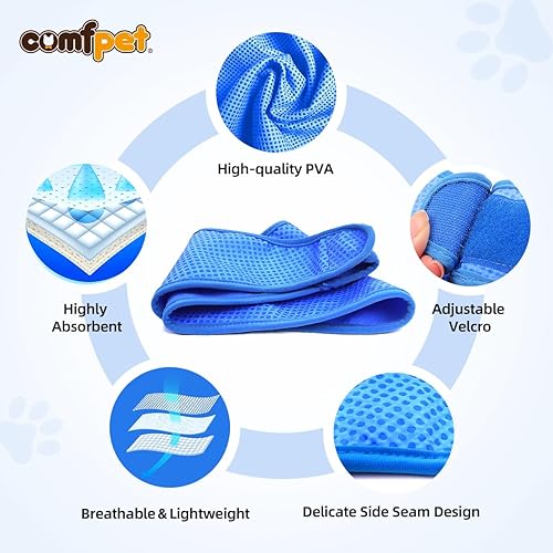 Miniatura 4 de Bandana refrescante para perro, envoltura de hielo para el cuello, bufanda de enfriamiento instantáneo para mascotas para clima caluroso de verano,