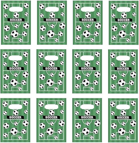 Oringaga 50 bolsas de plástico temáticas de fútbol, bolsas de regalo de recuerdo, bolsas de regalo, bolsas de suministros de fiesta, suministros de