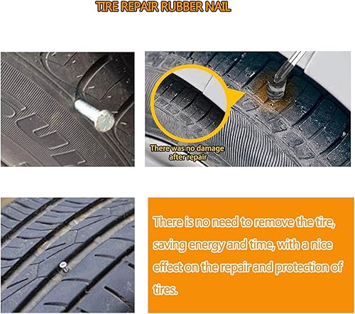 Miniatura 4 de 40 piezas de clavos de reparación de neumáticos de vacío rápido, varios tamaños, resistentes a altas temperaturas, de goma con ranura cruzada,