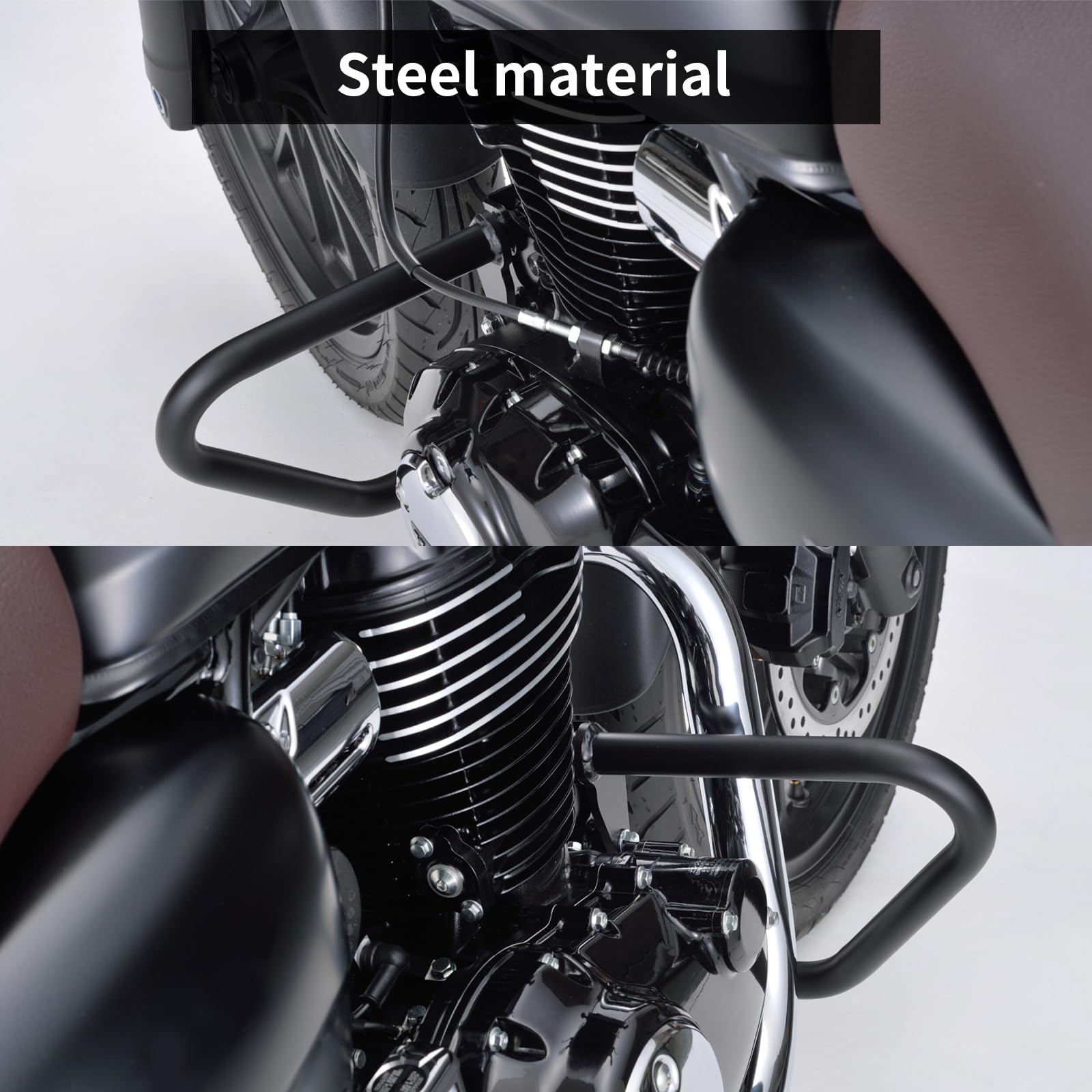 Osłona silnika do motocykla, kompatybilna z Honda GB350 GB350S 2021-2025 (NC59/NC64), czarna stalowa opaska przeciwupadkowa do motocykla GB350, akcesoria