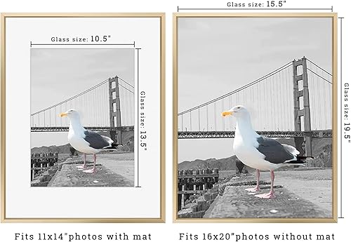 Miniatura 2 de Frametory - Colección de marcos de metal para fotos, marco de aluminio para fotos con alfombrilla de color marfil y cristal real
