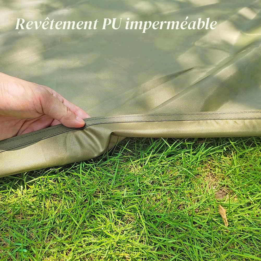 4.1x4.1m Grand Tapis de Tente de Camping Polyvalente Etanche Bâches de Sol Ultralight Tente Empreinte Tarp pour Hamac Pique-Nique Randonnée Trekking