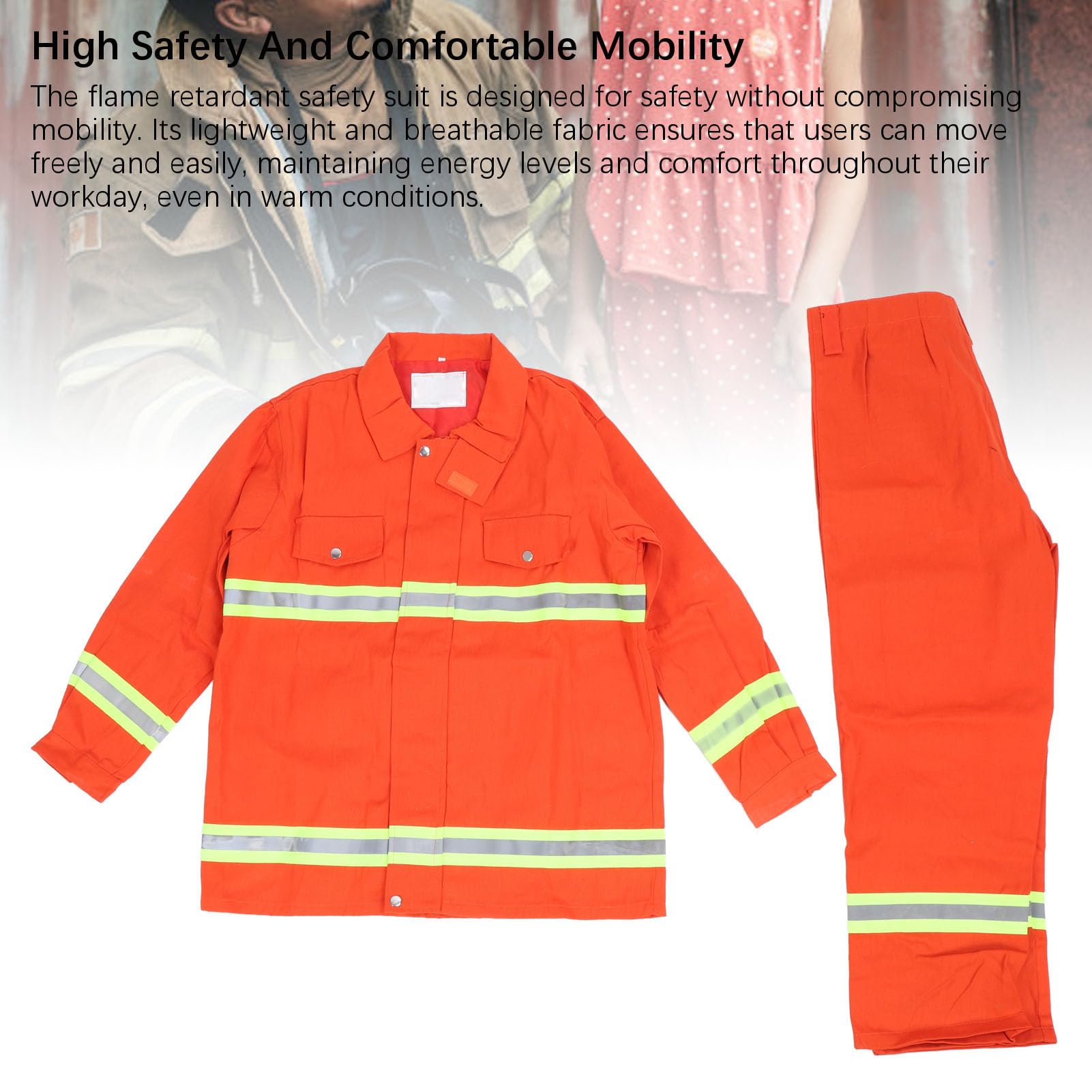 Traje de Trabajo Ignífugo Reflectante Mono a Prueba de Llamas Aislamiento Térmico Traje Ignífugo para Trabajadores en Entornos de Alto Riesgo Algodón/ABS/nylon 1 Juego para Uso Industrial