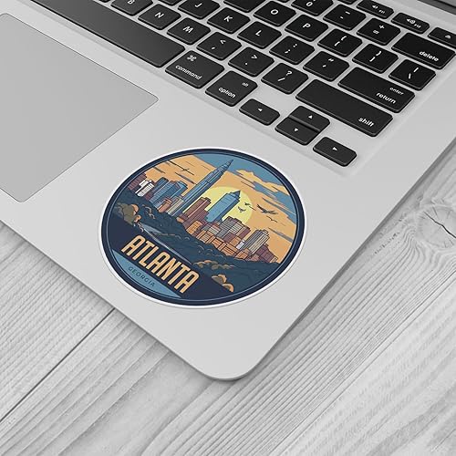 Miniatura 5 de Atlanta City - Calcomanía de vinilo impermeable para parachoques de automóvil, laptop, botella de agua, pared y ventana, tamaño - 3 pulgadas más