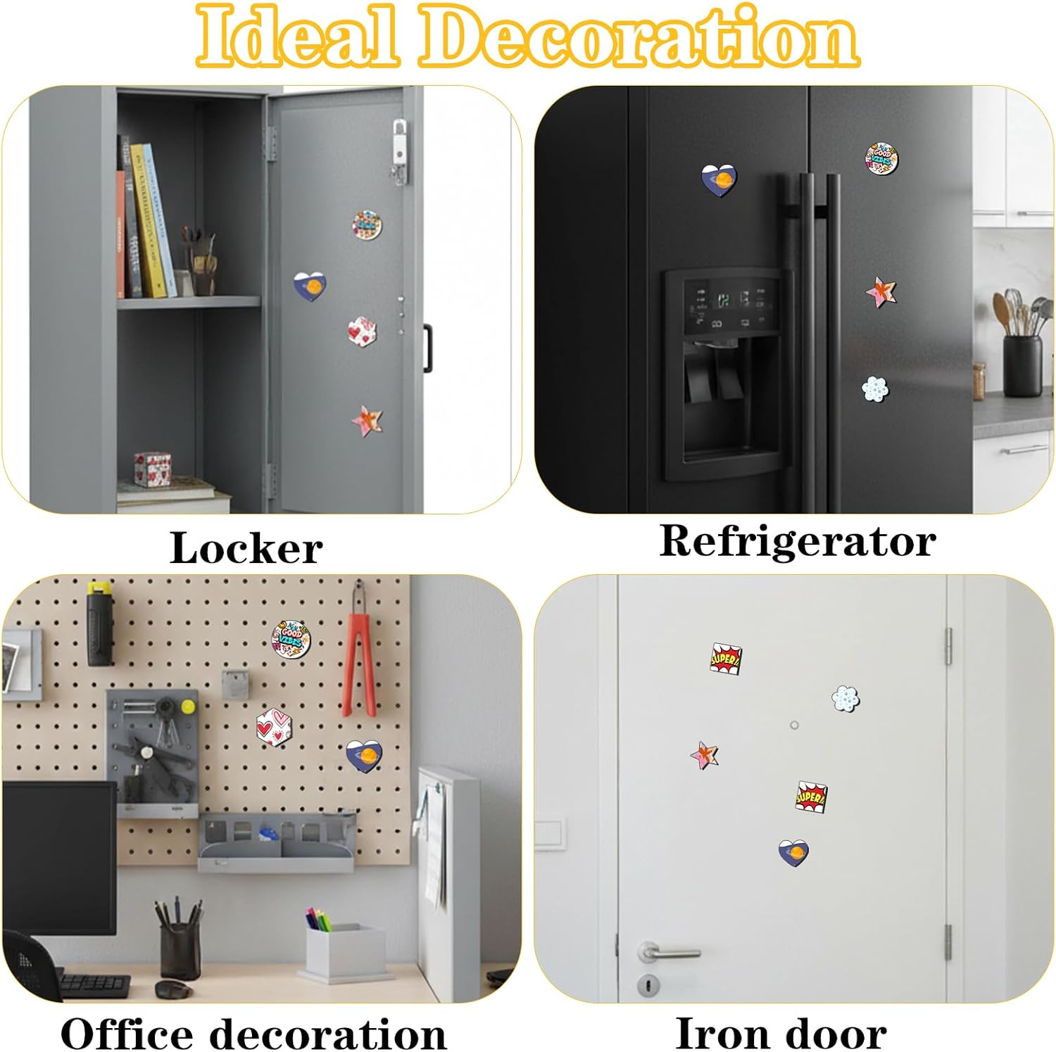 48 Pcs Magnetic Canvas Panel Mini Canvas Boards for Painting Blank Locker, 3 Inch Small Bulk Canvases with Magnet Backing for DIY Art, Crafts, Fridge & Office Decor (6 Styles)