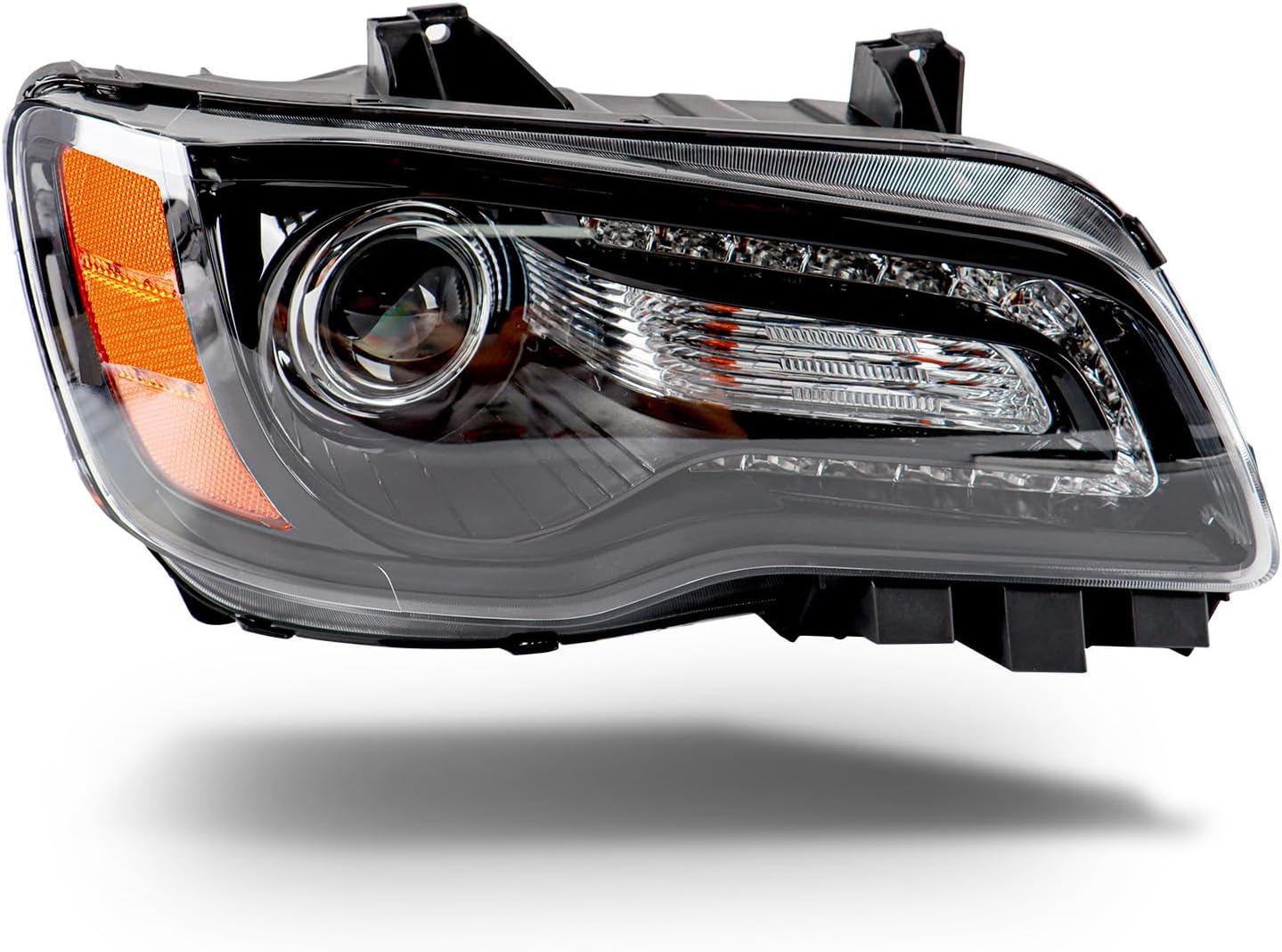Headlights Assembly Compatible with 2012-2014 Chrysler 300,Headlamp Black Bezel Passenger Side Replacement CH2503235 68085416AF
