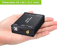 Vista 6 de LiNKFOR Convertidor de conector de auriculares coaxial USB a SPDIF RCA y conector de auriculares de 0.138 in - Adaptador de audio óptico - PCM