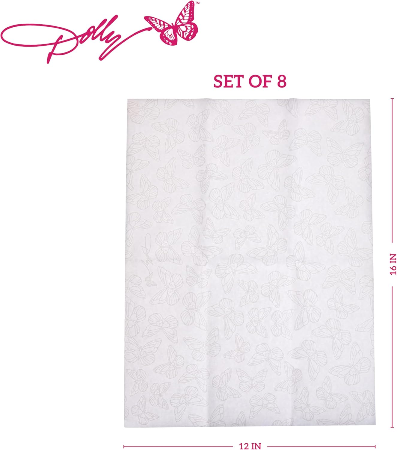 Dolly Parton Butterfly Parchment Paper – Pre-Cut Sheets, 12 x 16 Inch Nonstick Baking Paper for Cookie Sheets, Cake Pans, Food Wrapping and Easy Cleanup, Set of 8 - Image 2