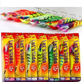 激安タコエギ 7個セット レッツライド ラトル内蔵 エギ 餌木  釣り　タコ釣り Amazon | 7色セット タコエギ マルシン レッツライド タコ釣り