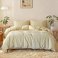 Vista 19 de Simple&Opulence Juego de funda de edredón de lino francés de 88 x 92 pulgadas, 5 piezas (1 funda de edredón, 4 fundas de almohada), mezcla de lino