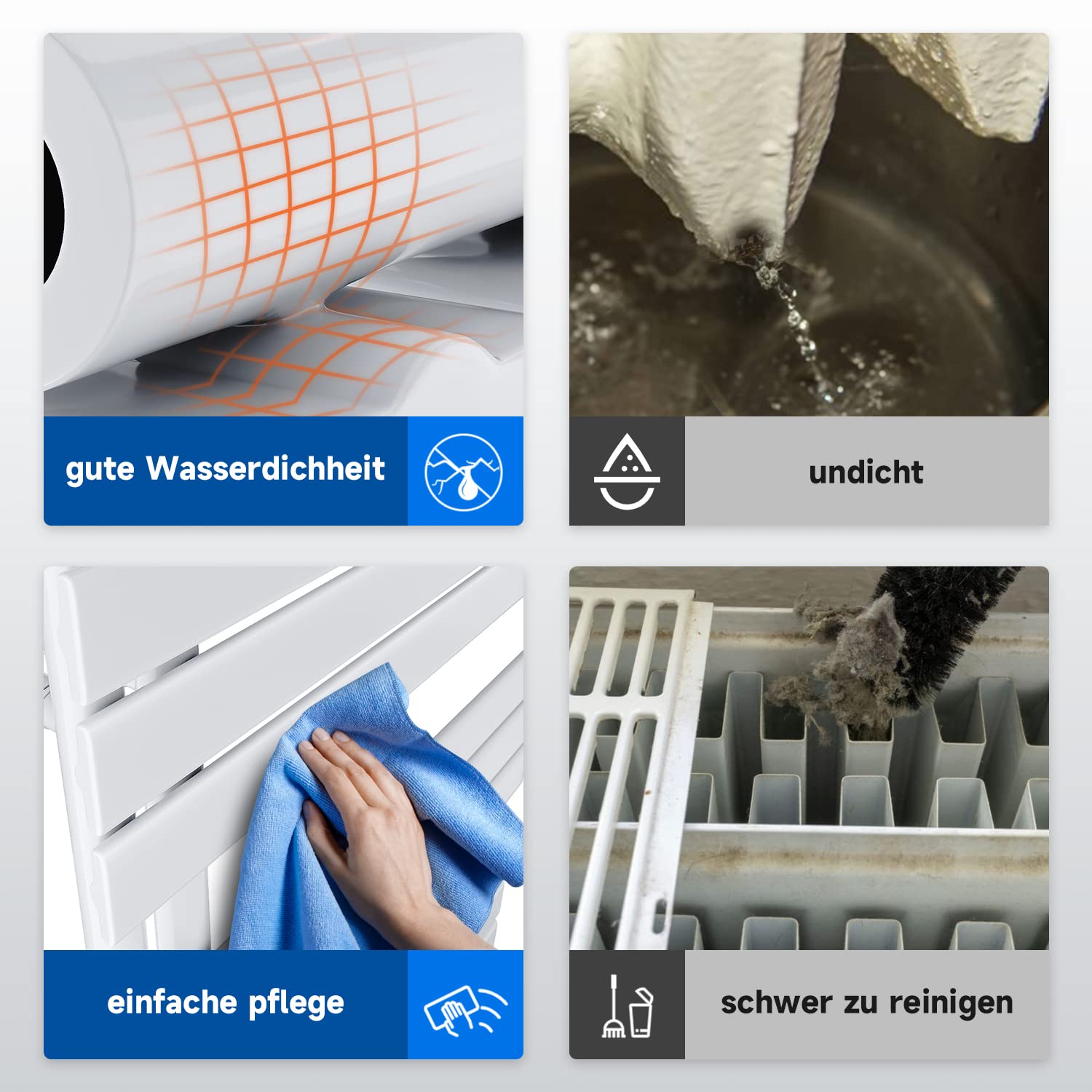 Elektrischer Handtuchwärmer 1314x600mm mit WiFi Programmierbare heizstab