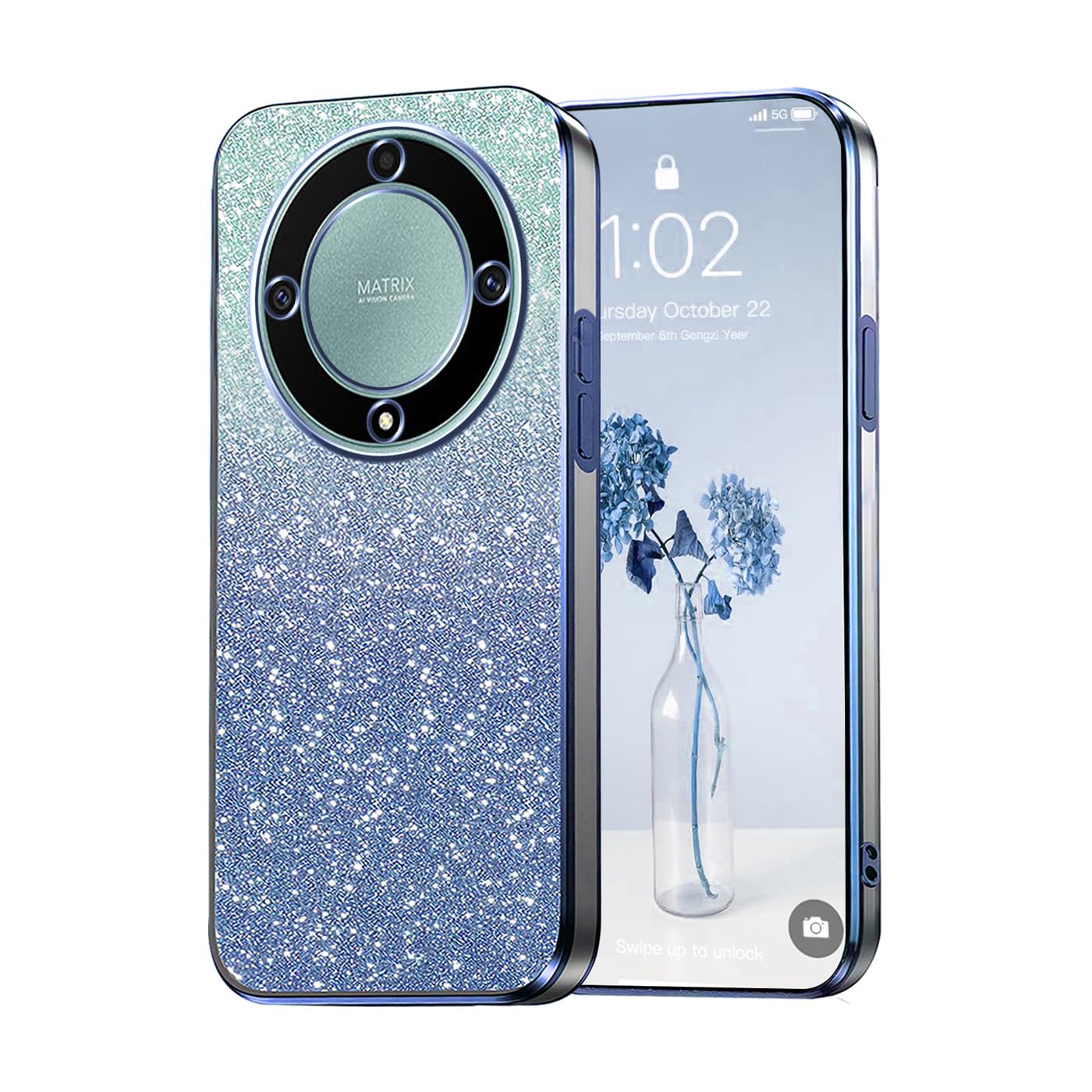 PanXCase Glitter Cover Per Honor Magic5 Lite/Honor Magic 5 Lite Custodia Trasparente