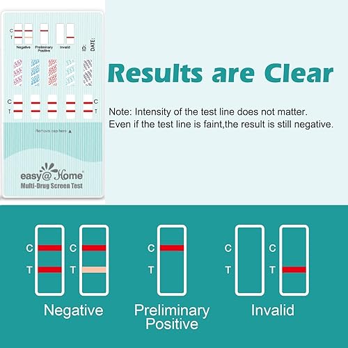 Vista 4 de Easy@Home Kits de prueba instantánea de drogas de 10 paneles - Prueba de marihuana (THC), opiáceo (OPI 2000), cocaína (COC), AMP, BAR, BZO, MDMA