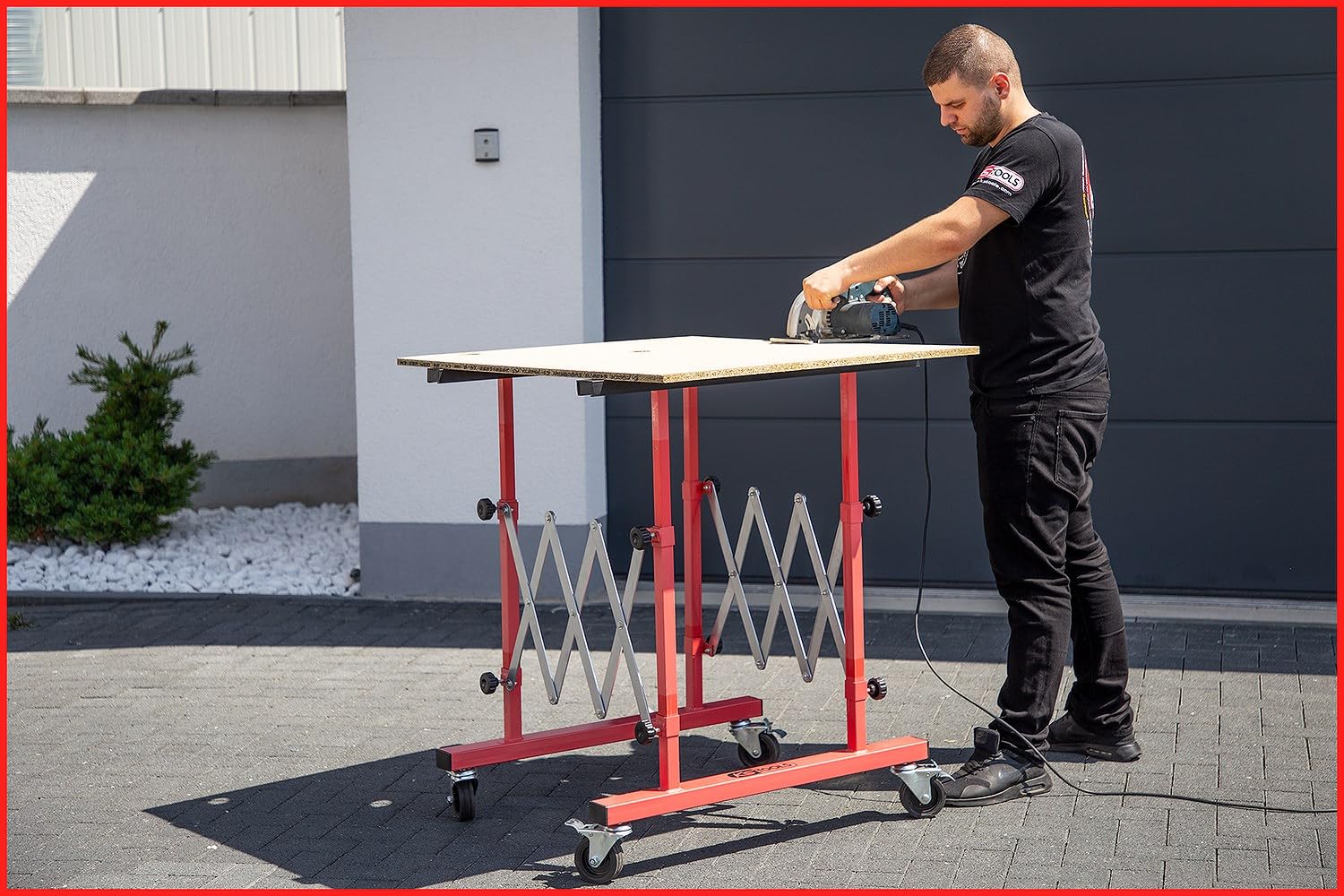 KS Tools 500.8100 Carrello universale telescopico multiuso con ruote,257-1380mm
