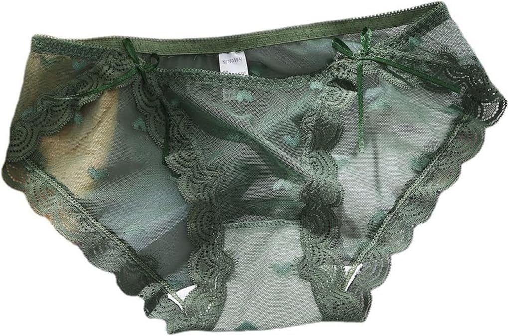 Japanese Mesh Low-waist Lace Panties for Women Sweet Girls Bowknot Monochrome Briefs