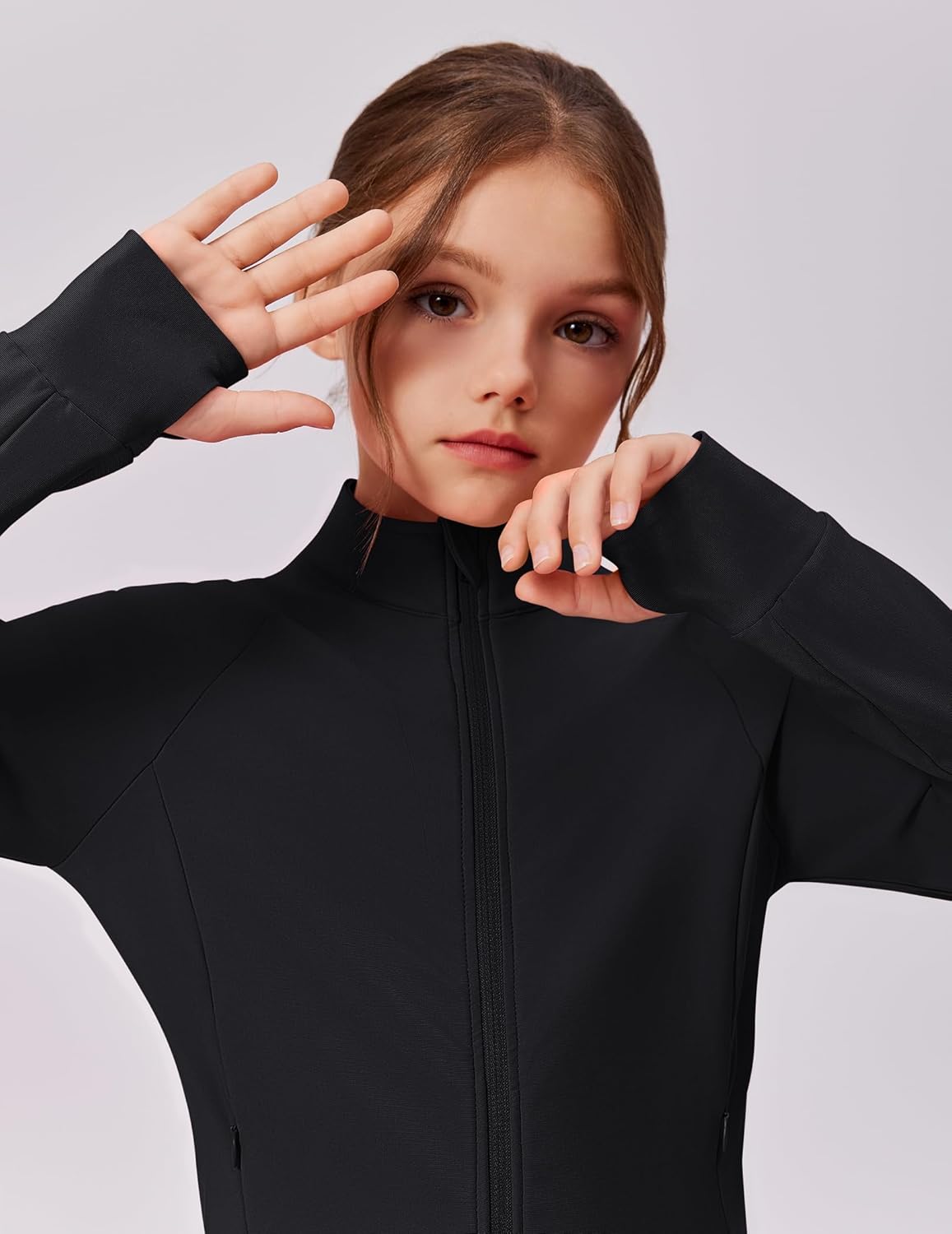 Zaclotre Girls Fleece Jacket with 4 Pockets Long Sleeve Zip Up Warm Athletic Winter Coat Kids Sweatshirt for 5-14 Y - Image 6