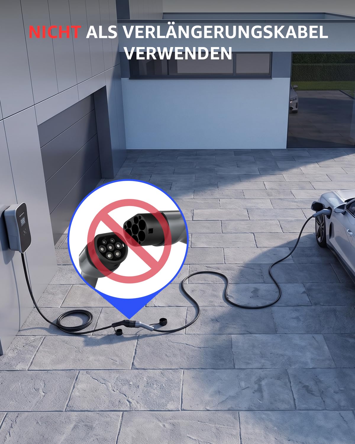 GONEO Typ 2 Ladekabel 22kW 10M, 32A 3-Phasig Mode 3 Schnellladekabel, IP54 TPU Abriebfest, Kompatibel mit Tesla/VW/BMW/Audi, für Elektroauto & PHEV, inklusive Tragetasche