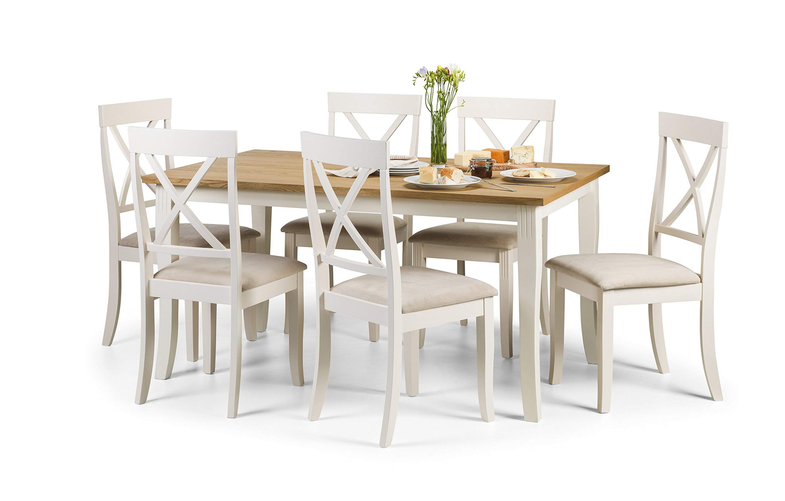 Julian Bowen Ivory Wood Davenport Dining Chairs Set of 2