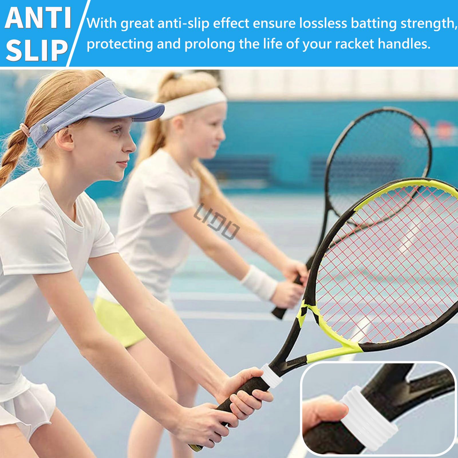 Anelli In Silicone Per Impugnatura Racchetta 10 Pezzi – Antiscivolo Per Tennis, Badminton E Squash