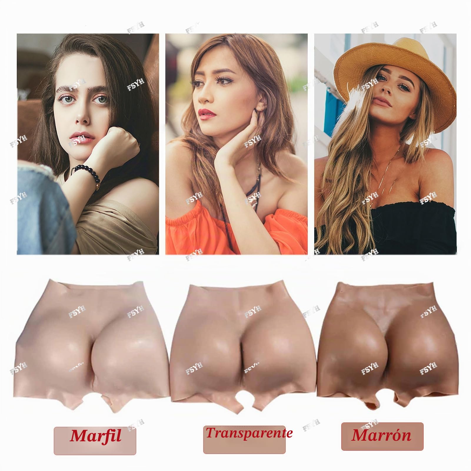 FSYH Pantalones de Silicona Falso Trasero Cadera realzador Shapewear Bragas Push up Panty para Las Mujeres transgénero Drag Queens