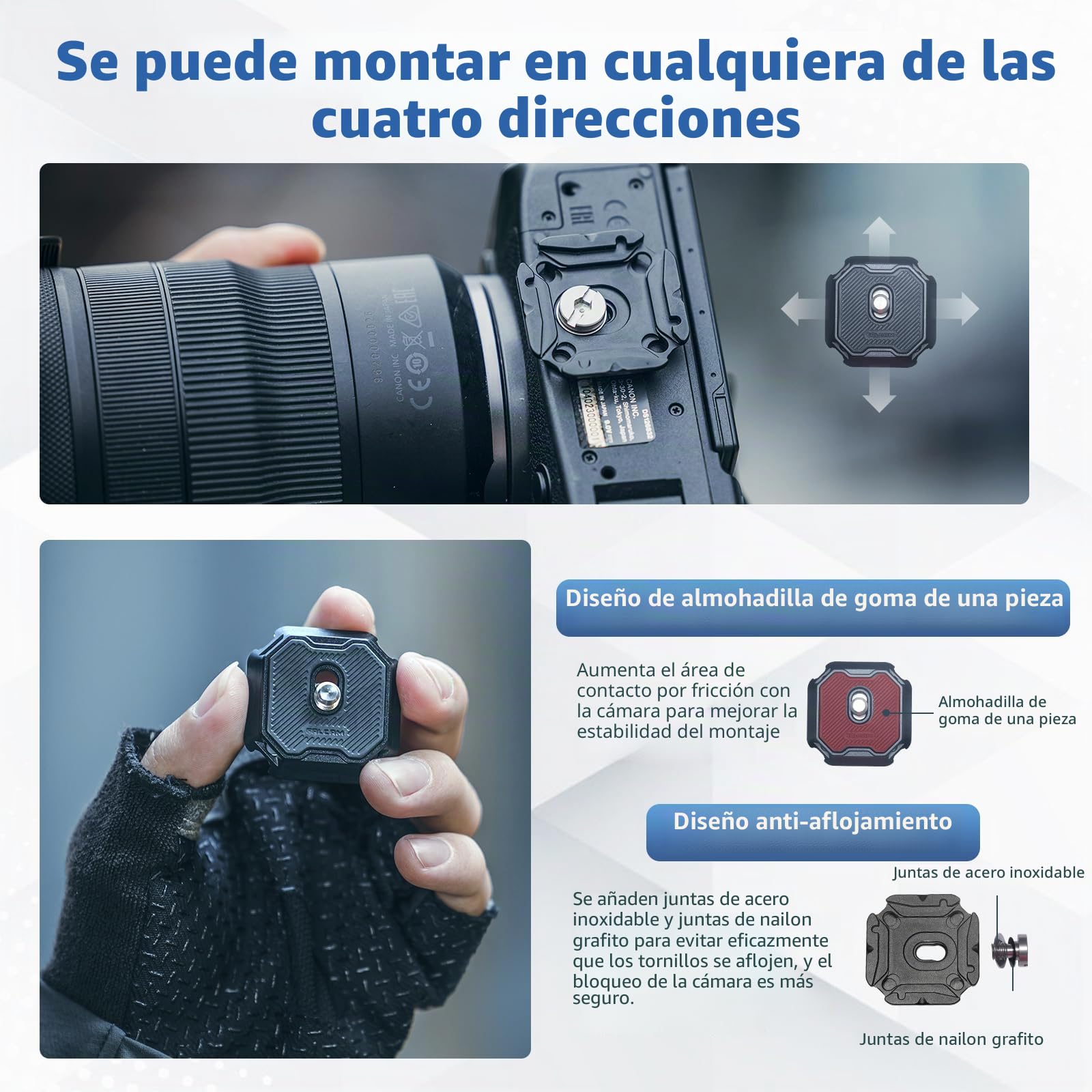 FALCAM F38 3142 - Kit de liberación rápida para correa de cuello/hombro, placa y base