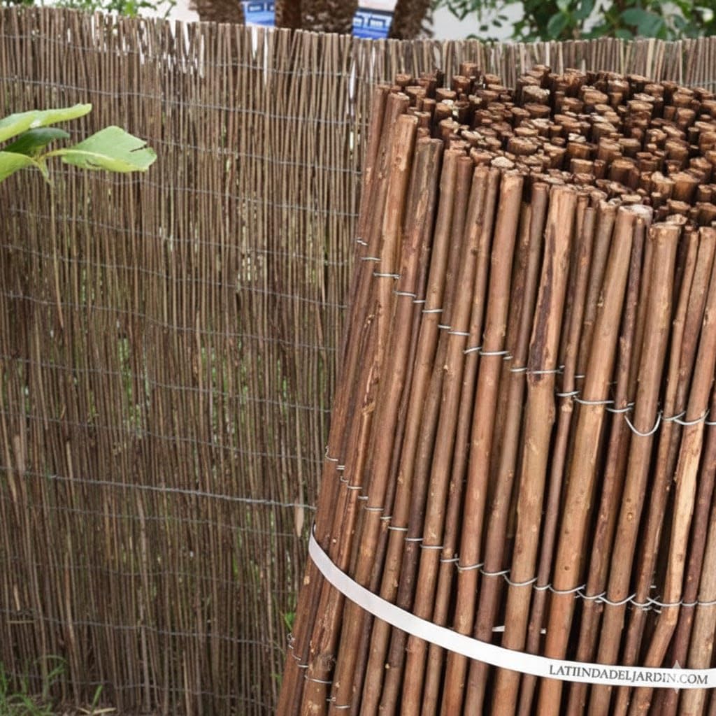 Suinga Valla de Mimbre Gruesa 1,50 x 5 metros | Cañizo Jardin natural | Cerramiento de Mimbre 85% Ocultación | Valla Decorativa de Mimbre natural