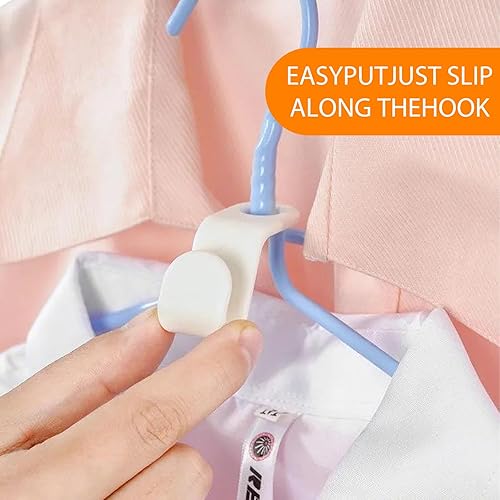 Miniatura 6 de 100 ganchos para colgar ropa, clips extensores resistentes que ahorran espacio para perchas de madera de terciopelo de plástico, organizador de