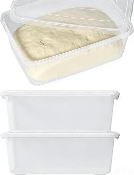 Zopnny 16 L Dough Proofing Box with Lid, Clear Stackable Pizza Dough Container, 2 Packs
